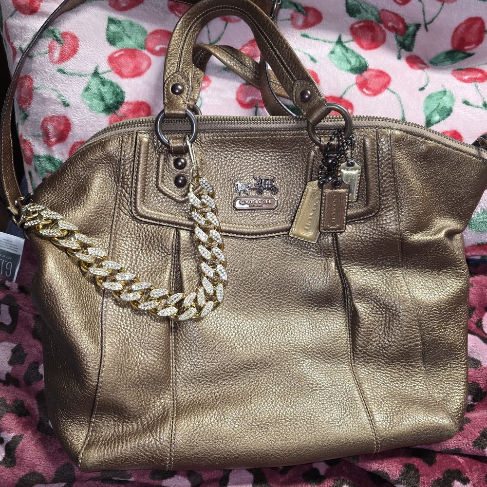 Coach Metallic Gold Satchel Bag